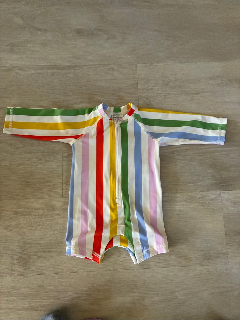 Hanna Andersson Multi Rainbow Stripe Long-Sleeve Swimsuit Rashguard